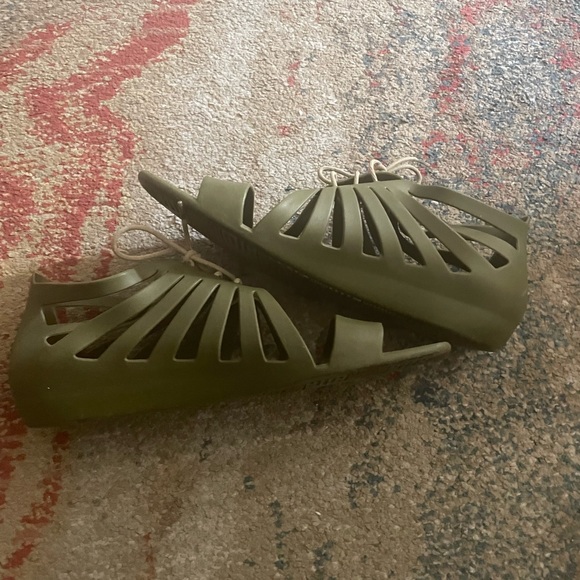 givenchy rubber jelly cage lace up sandals sz 39 usa 8.5 - Picture 10 of 13